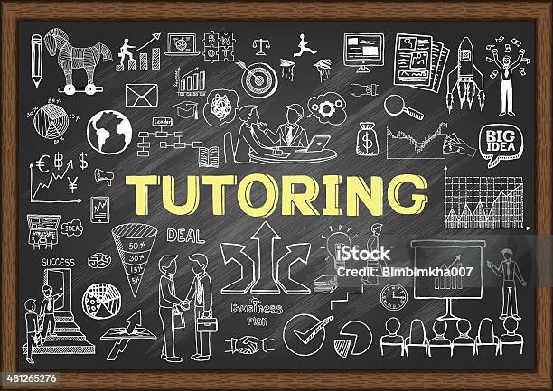 Ilustración de Tutoring y más Vectores Libres de Derechos de Maestro particular - Maestro particular, Pizarra - Medios visuales, 2015