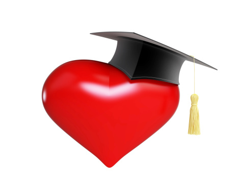 school dating graduation cap (Valentine's Day school)