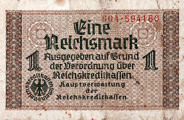 Closeup of different Bills from the Hyperinflation in Weimar Republic 1923.