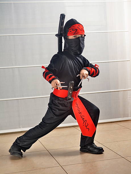 istock Boy dressed up for Halloween / Purim as a Ninja 481268855