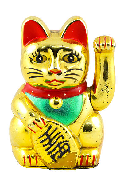 istock Gold Maneki Neko Japan Lucky Cat, Isolated with Clipping path 481274239