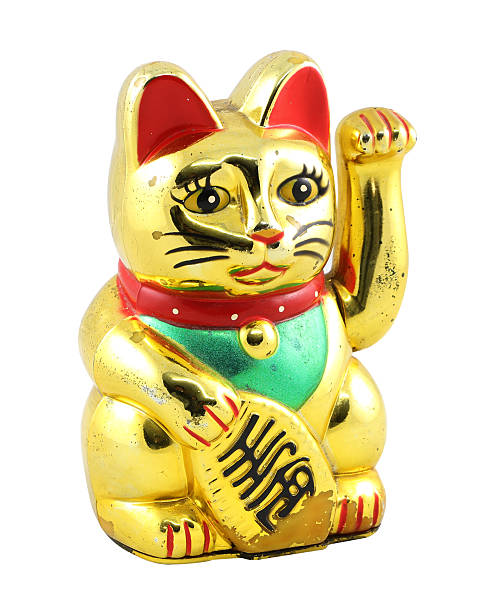 istock Gold Maneki Neko Japan Lucky Cat, Isolated with Clipping path 481274283