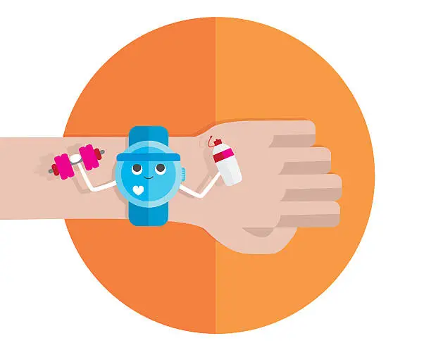 Vector illustration of Smartwatch Fitness Technology