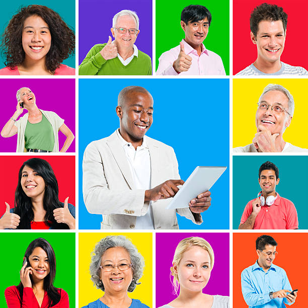 istock Multiethnic World People on Colorful Background 481275605