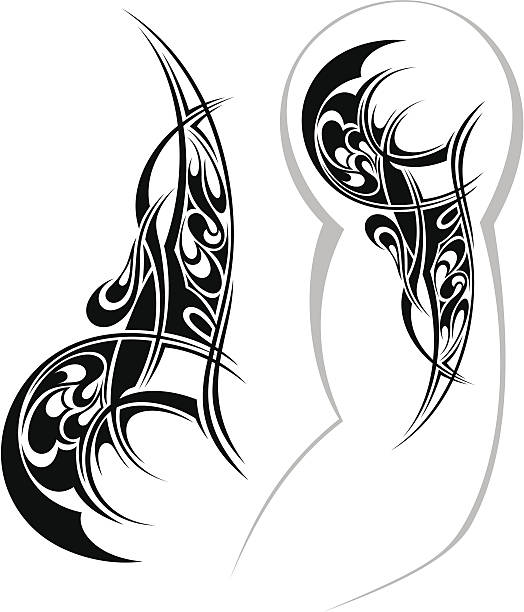 Tattoo elements Design vector symbol for tattoo shoulder tattoo designs for men stock illustrations