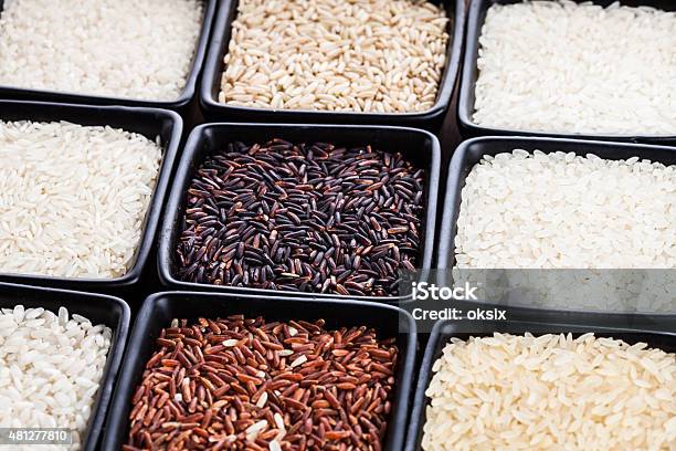 Various Types Of Rice Stock Photo - Download Image Now - 2015, Arborio Rice, Basmati Rice