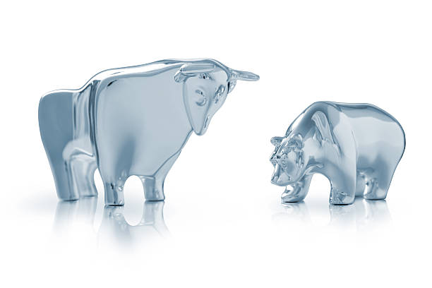 bull and bear - wall street finance stock market power foto e immagini stock