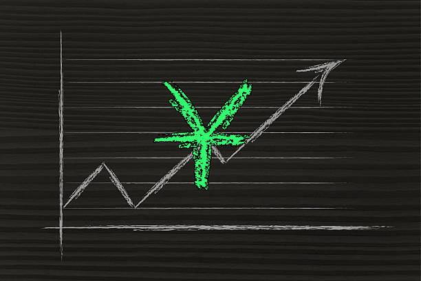 istock stock exchange graph with yuan currency symbol 481281982