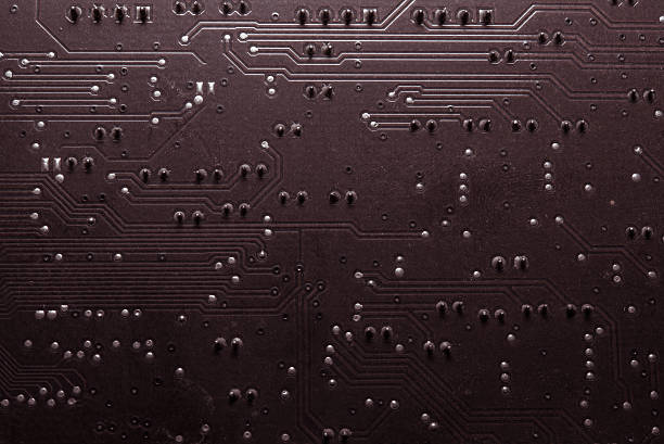 istock Close up of a printed green computer circuit board 481284048