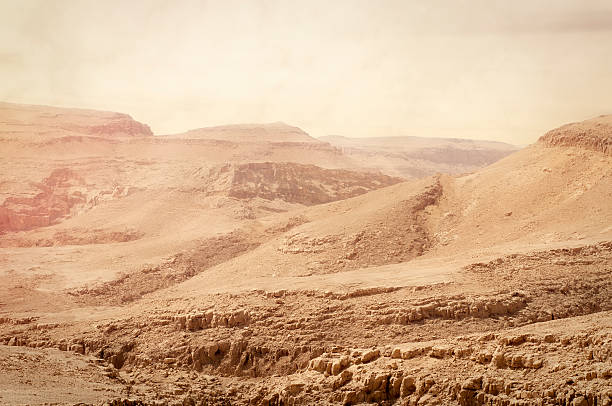 Desert and mountain stock photo