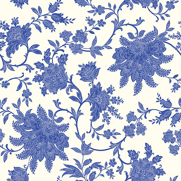 Seamless pattern with floral ornament vector art illustration