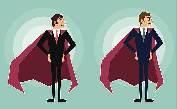 ilustraciones, imágenes clip art, dibujos animados e iconos de stock de super ejecutivos - change superhero necktie strength