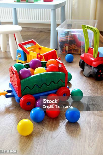 Children Room Interior With Toys Stock Photo - Download Image Now - 2015, Arranging, Brick