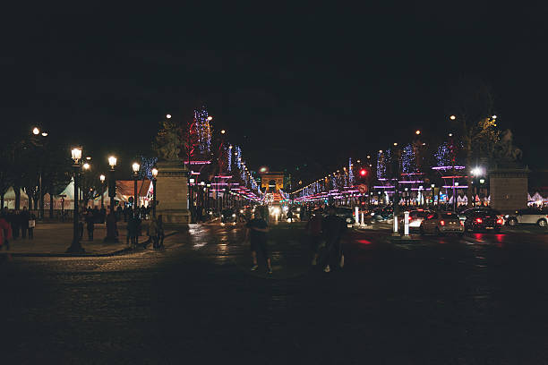 istock Traffic in Champs Elysees Street at night 481293932