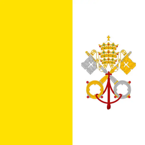 Vector illustration of Vatican City flag