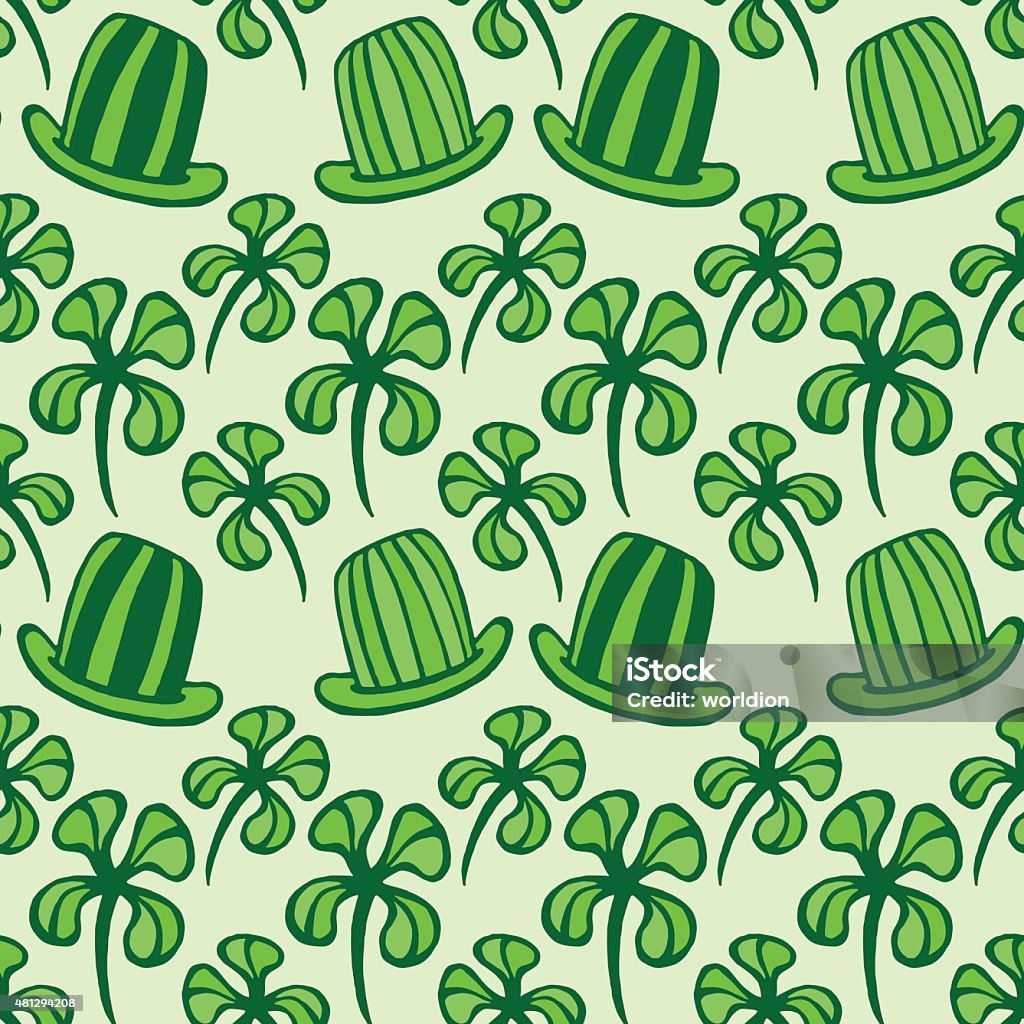 Seamless pattern. Doodle style four leaf clover, Seamless pattern. Doodle style four leaf clover, luck, St. Patrick's Day vector illustration 2015 stock vector