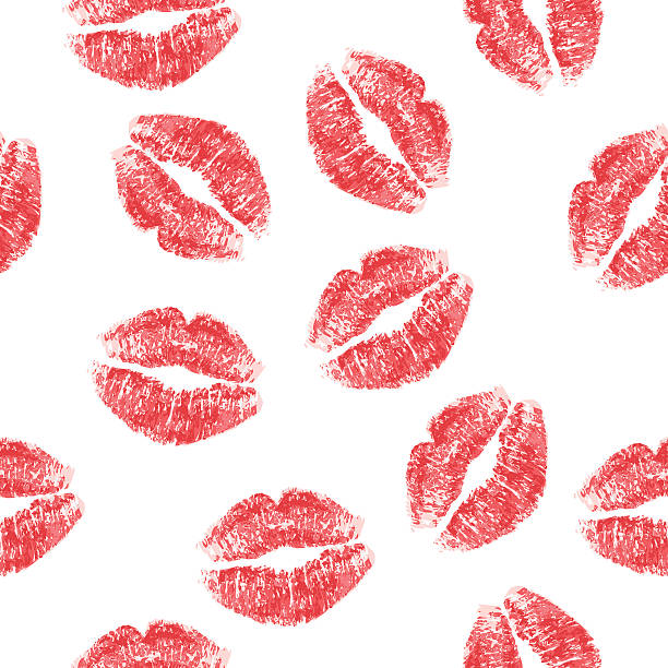 ilustrações de stock, clip art, desenhos animados e ícones de beijo sem costuras - lipstick kiss