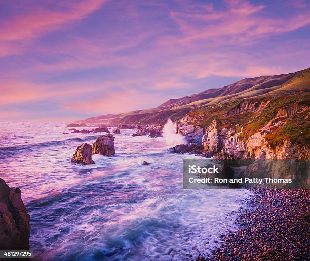 California Coastline At Dusk Stock Photo - Download Image Now - Carmel - California, Big Sur, California