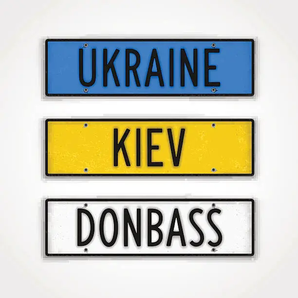 Vector illustration of The Ukraine style car signs