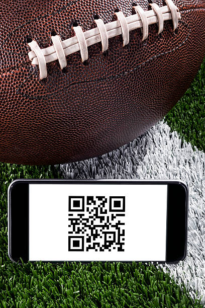 istock Smart Phone with online football game tickets, with QR code 481298084