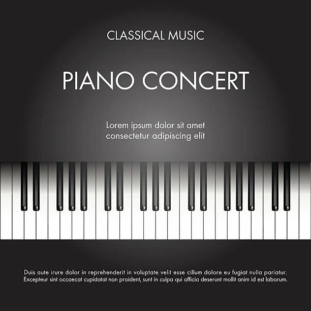 Piano concert Classic music piano background for poster, web, leaflet, magazine. Vector illustration electric organ stock illustrations