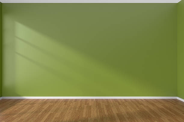 istock Green empty room with parquet floor 481301624
