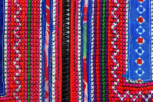 istock Colorful thai peruvian style rug surface close up. 481304426