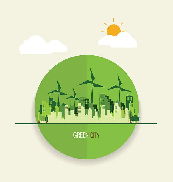 Vector illustration of Environmentally friendly world. Ecology concept. Vector illustra