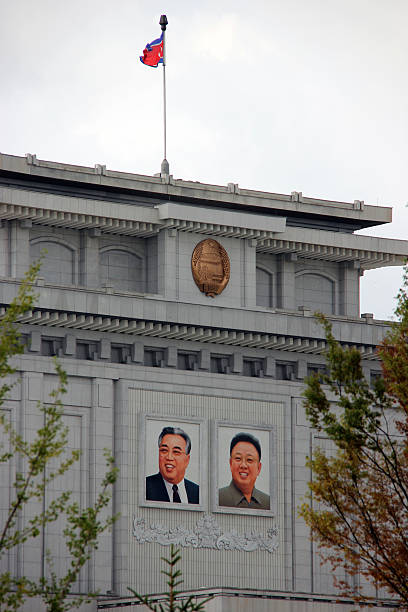 North Korea DPRK: Kumsusan Memorial Palace Of The Sun Kumsusan Memorial Palace Of The Sun (mausoleum of Kim Il Sung and Kim Jong Il). A palatial structure where the two leaders lay in state, and each has a museum dedicated to them. Pyongyang North Korea DPRK August 2013 kim il sung mausoleum stock pictures, royalty-free photos & images