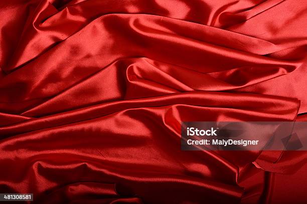 Czerwony Jedwab Tło - zdjęcia stockowe i więcej obrazów Abstrakcja - Abstrakcja, Błyszczący, Czerwony