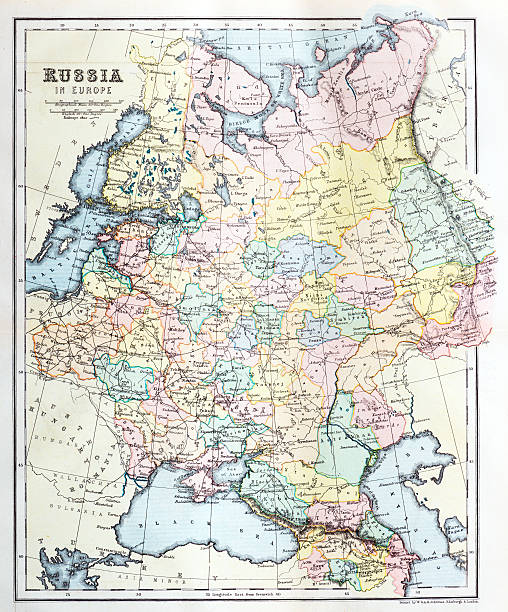 istock Antique map of European Russia 481310223