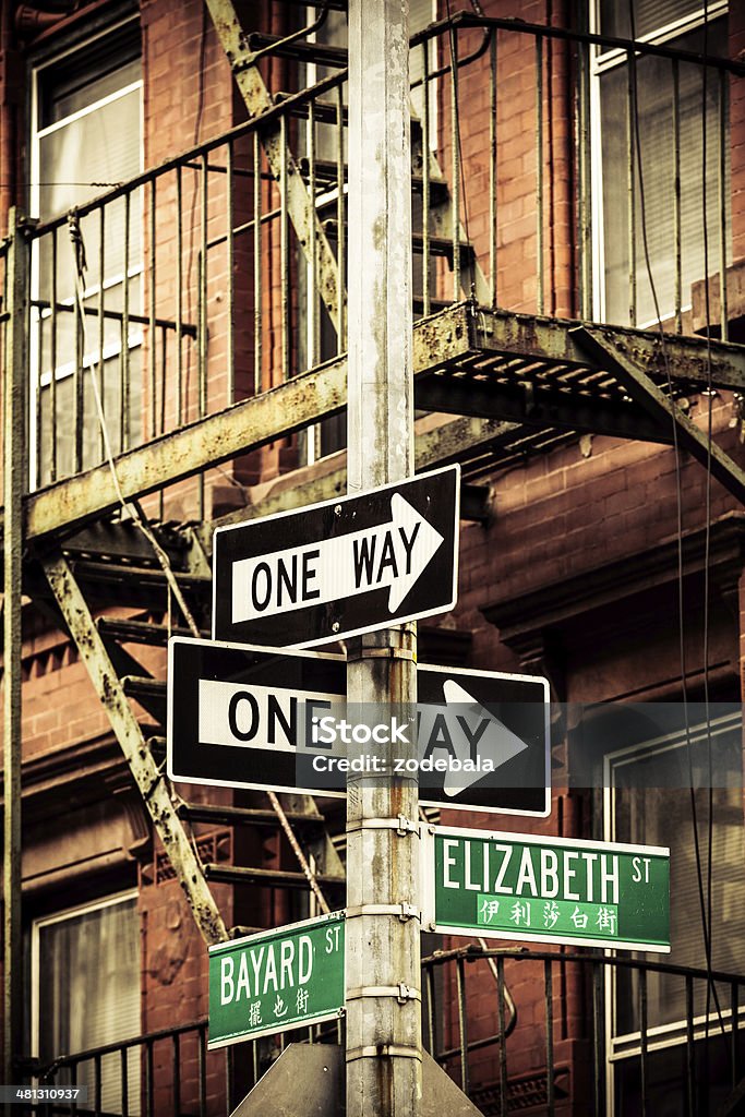 Chinatown placa de rua na cidade de Nova York - Foto de stock de Estado de Nova York royalty-free