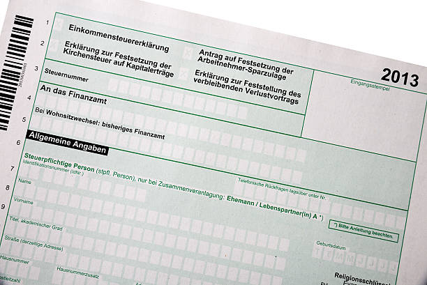 istock German income tax form, Einkommensteuererklarung 2013 481311025