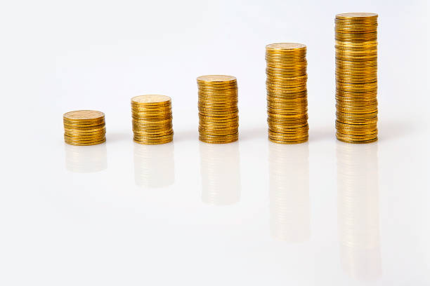 Business graph made of coins