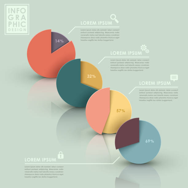 abstract pie chart infographics vector art illustration