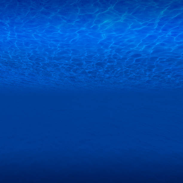 Top view of blue underwater stock photo