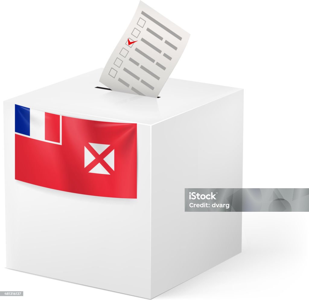 Ballot box with voting paper. Wallis and Futuna Election in Wallis and Futuna: ballot box with voting paper isolated on white background Ballot Box stock vector