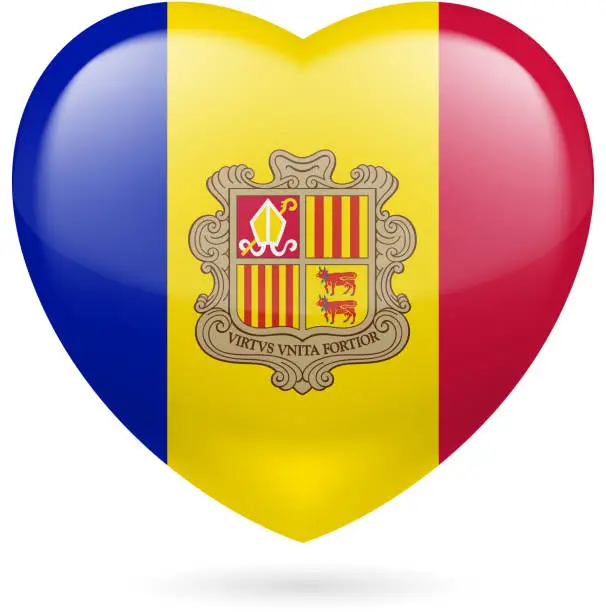 Vector illustration of Heart icon of Andorra