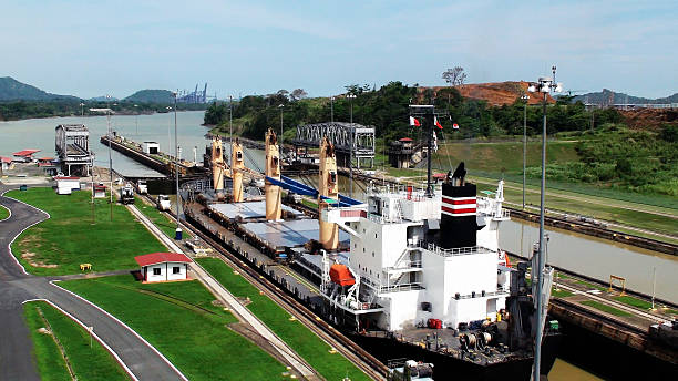 istock Looking At Ship At Panama Canal Lock In Panama City 481316930