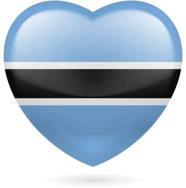 Vector illustration of Heart icon of Botswana