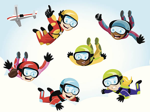 skydiver - freefall stock-grafiken, -clipart, -cartoons und -symbole