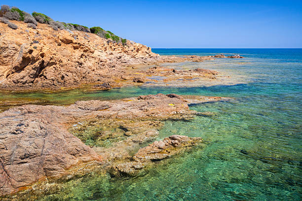 istock Coastal landscape with rocky wild beach, Corsica 481320268