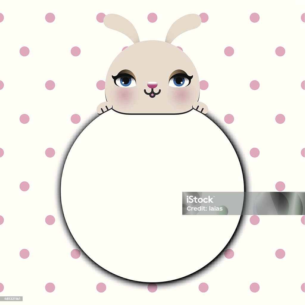 Rabbit Cartoon Text Cute Rabbit With Text Box Stock Illustration - Download Image Now ...