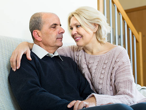 istock Loving senior couple at home 481321700