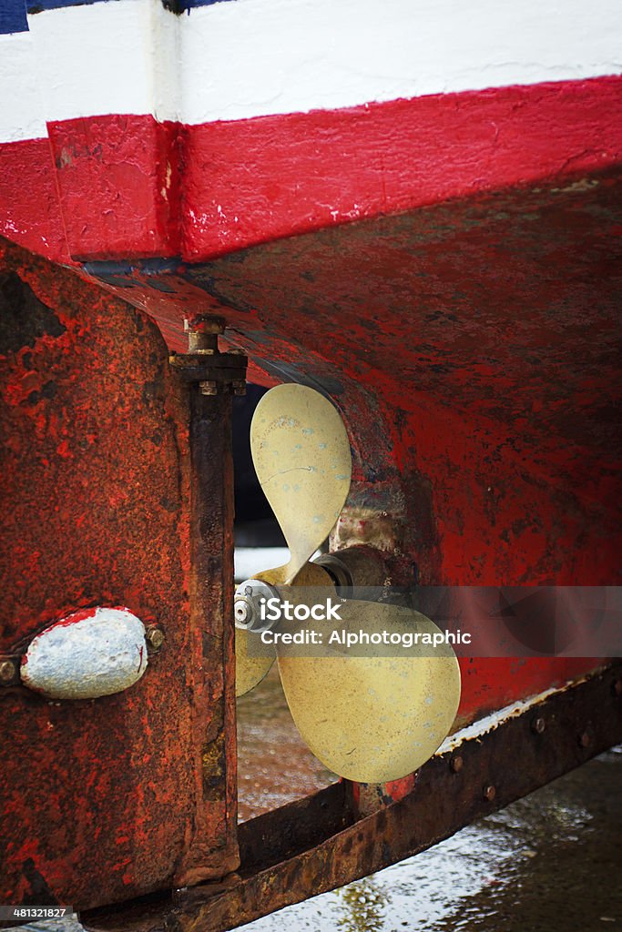 Hélice em um barco de pesca de trabalho - Foto de stock de Antigo royalty-free