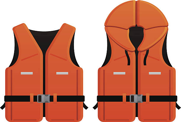 zwei verschiedene schwimmweste vektor-grafiken - life jacket stock-grafiken, -clipart, -cartoons und -symbole