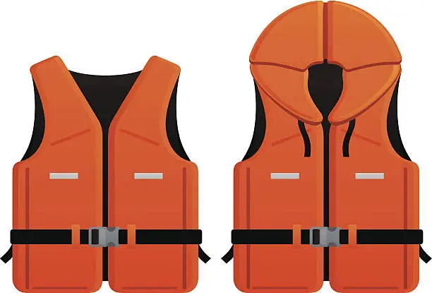 Vector illustration of 2 different life jacket vector graphics
