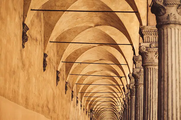 long rows of arches and columns