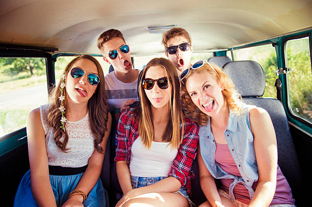 istock Beautiful young people a on road trip 481326380