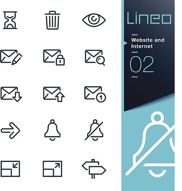 Vector illustration of Lineo - Website and Internet outline icons